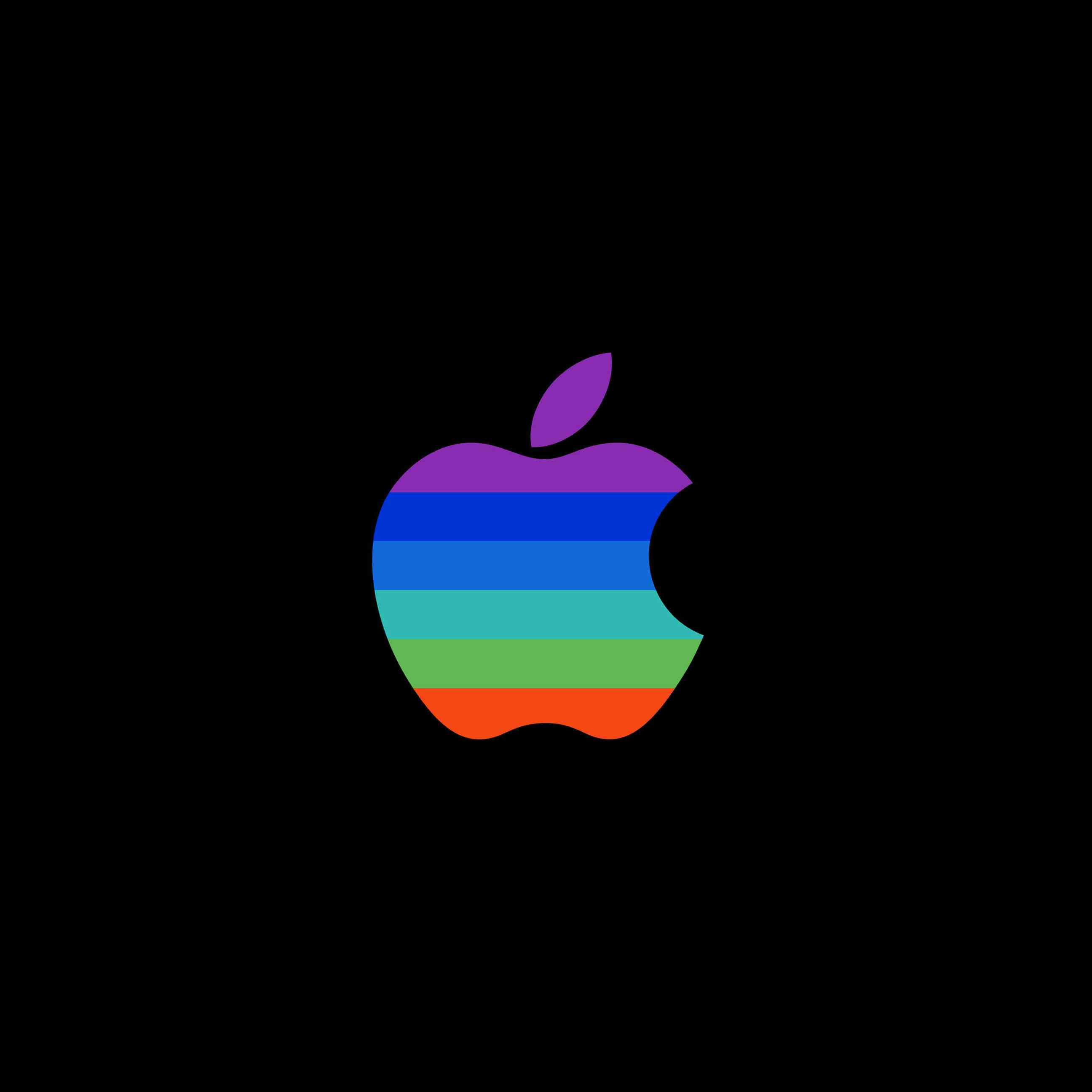 Apple Logo Colorful Black Cool Wallpaper Sc iPad