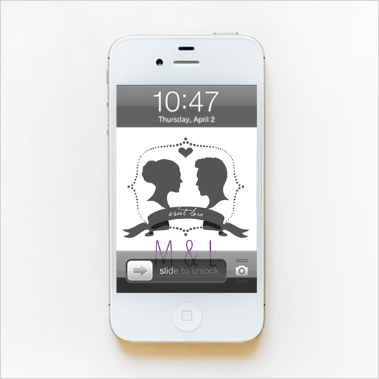 Silhouette Monogram Phone Wallpaper The Wedding Chicks