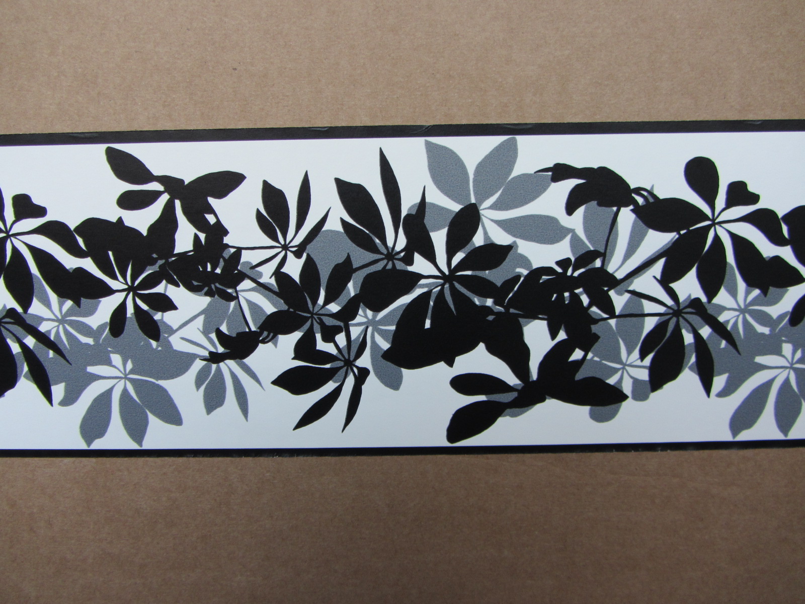 Details About Modern Flower Black Grey Shadows Wallpaper Border Self