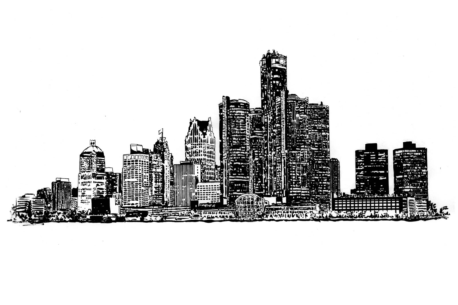 Pin Cityscapes Skyline Detroit Desktop Wallpaper