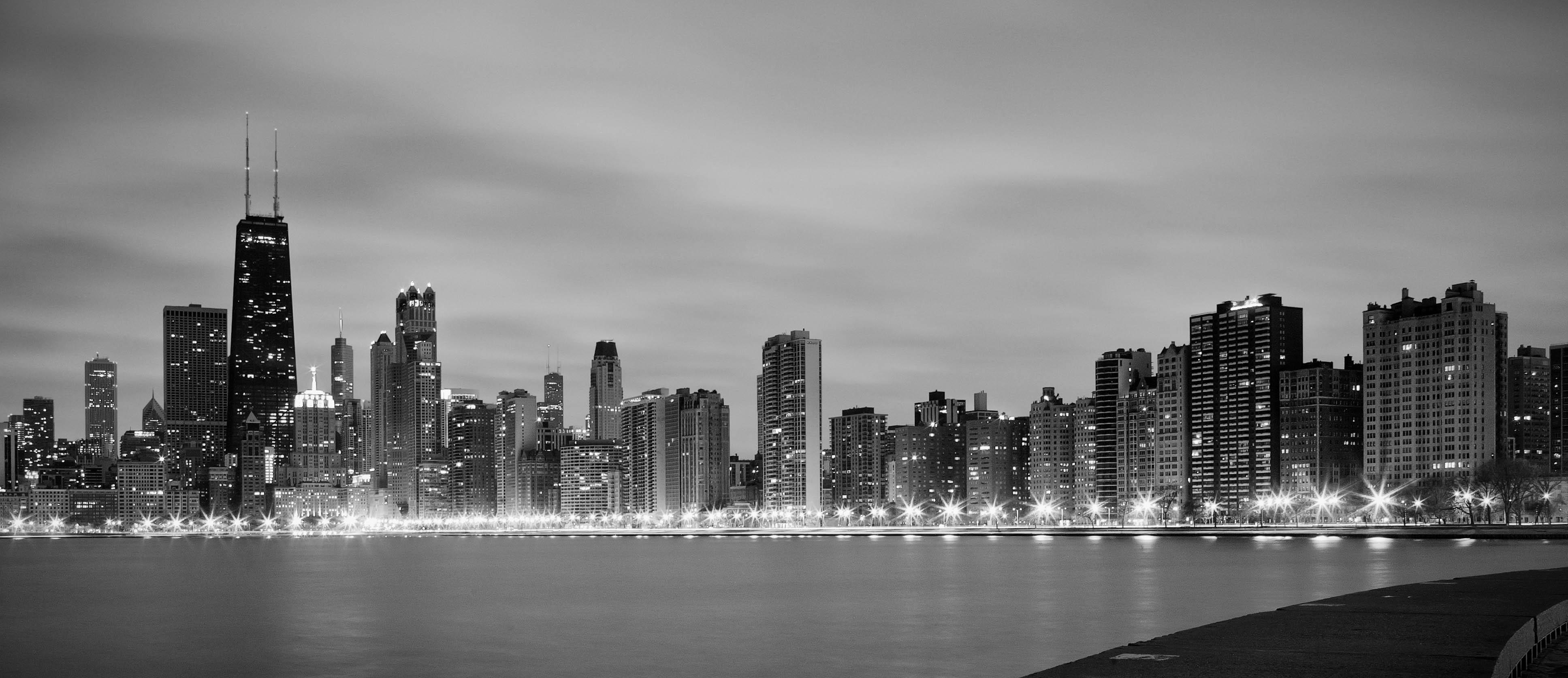 Chicago Skyline Backgrounds 3871x1673