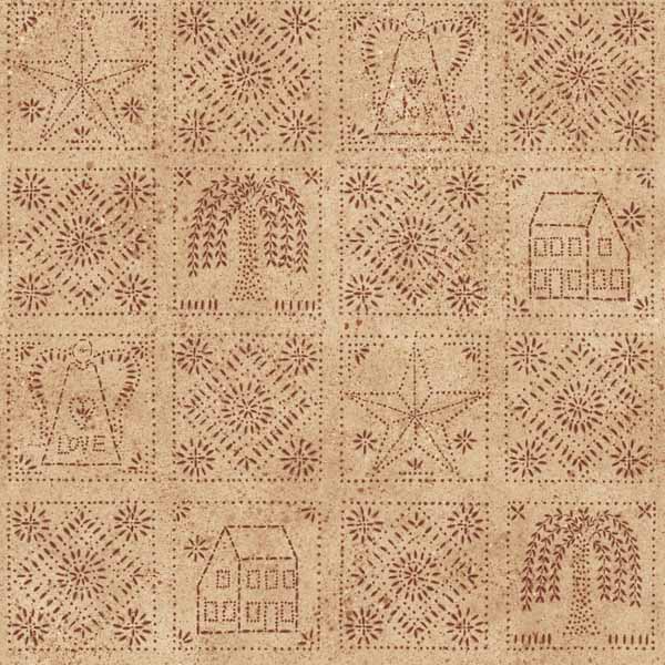 Rust Punched Tin Patchwork Tut Family Friends Iii Wallpaper