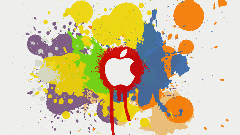 Apple Color Splash Effect HD Wallpaper Wallpaperfx