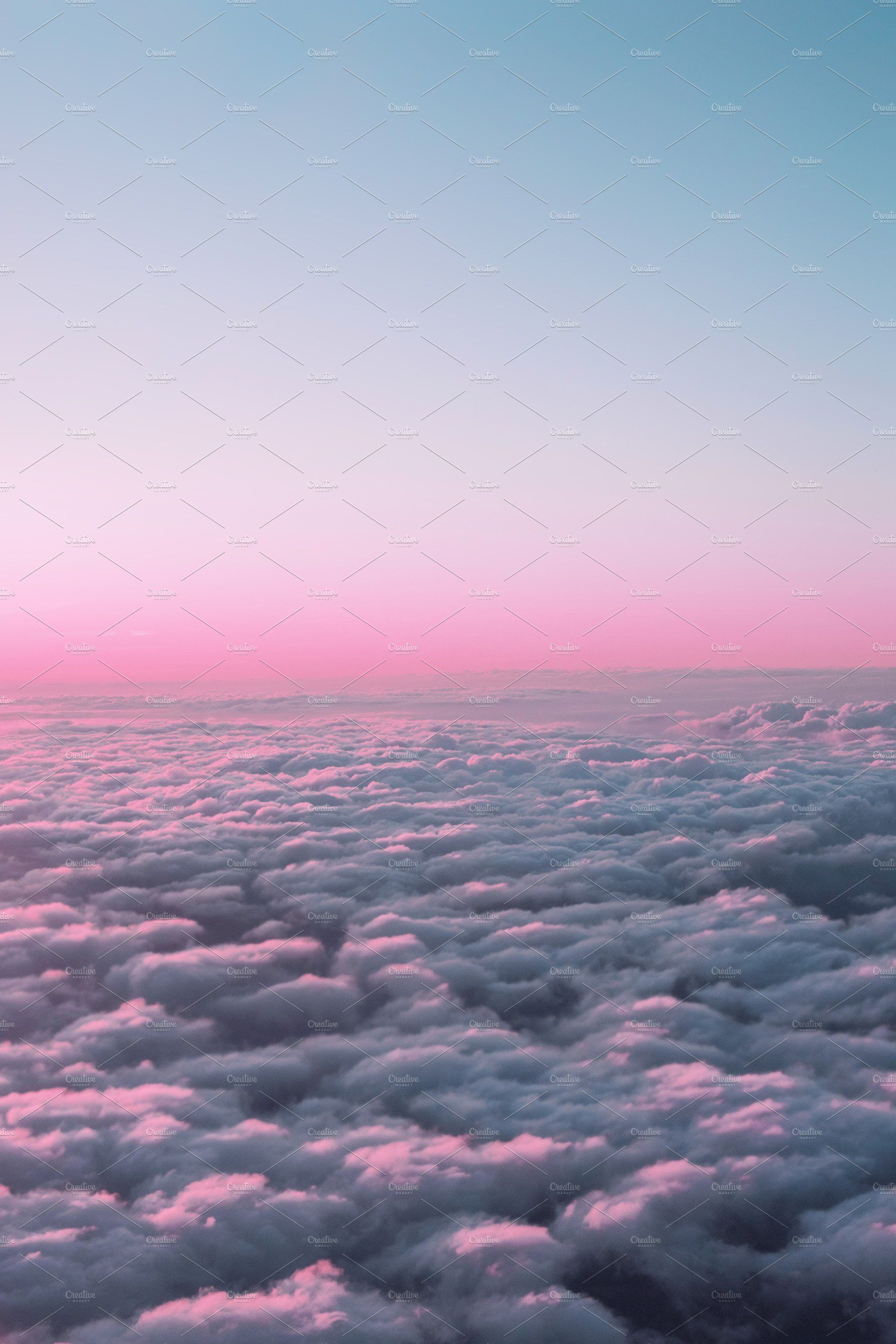 Pink Sunset Sky Above The Clouds In With Image