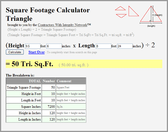 online triangle area calculator image search results