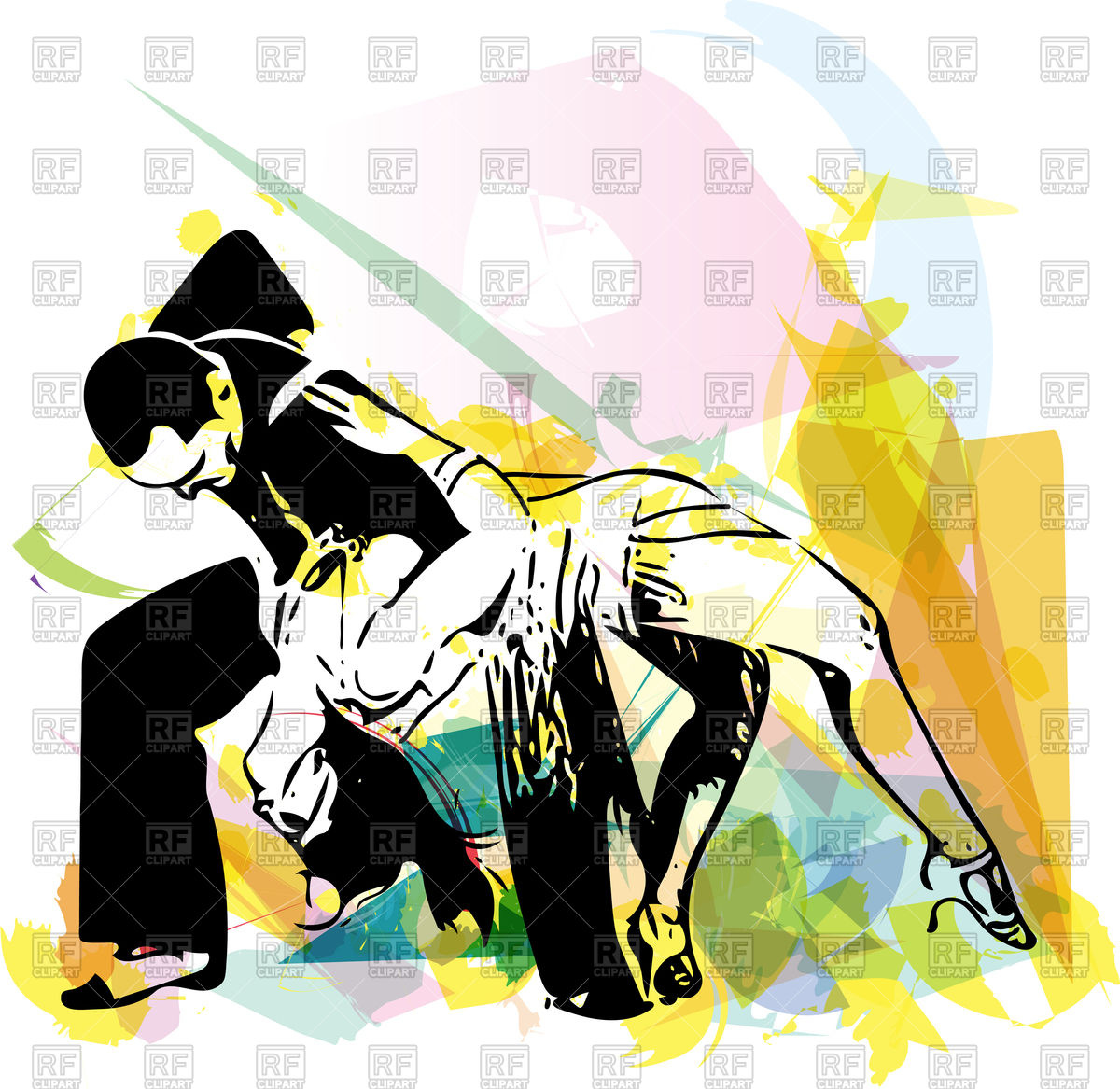 Latino Dancing Couple On Abstract Background Vector Image Of