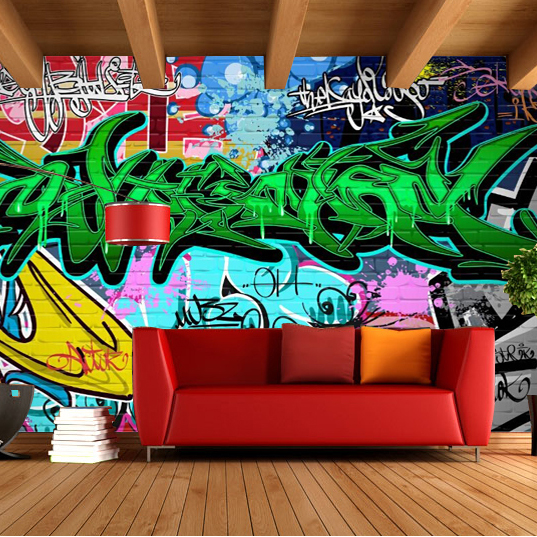 Free download graffiti of murals for KTV bar lounge roomcustomized 3d ...