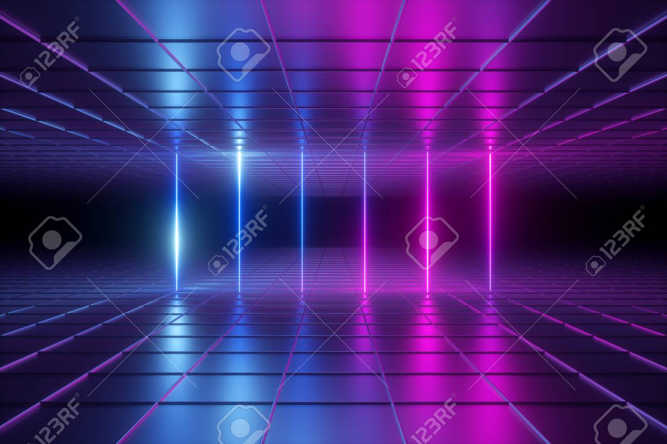 3d Render Abstract Background Empty Room Night Club Stage