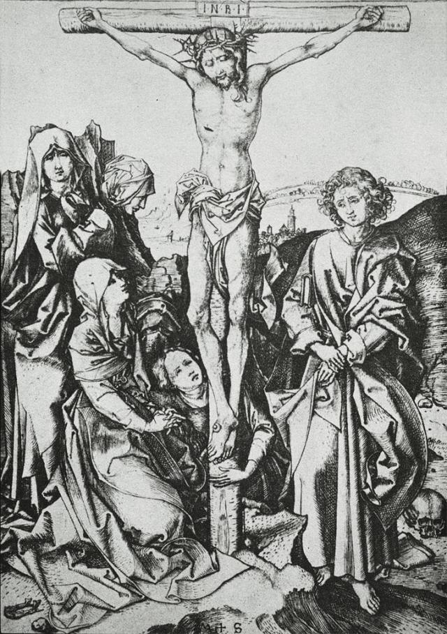 Martin Schongauer Crucifixion Single Sheet Engraving Munich