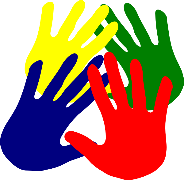 Hands Various Colors Overlapping Clip Art Vector Online