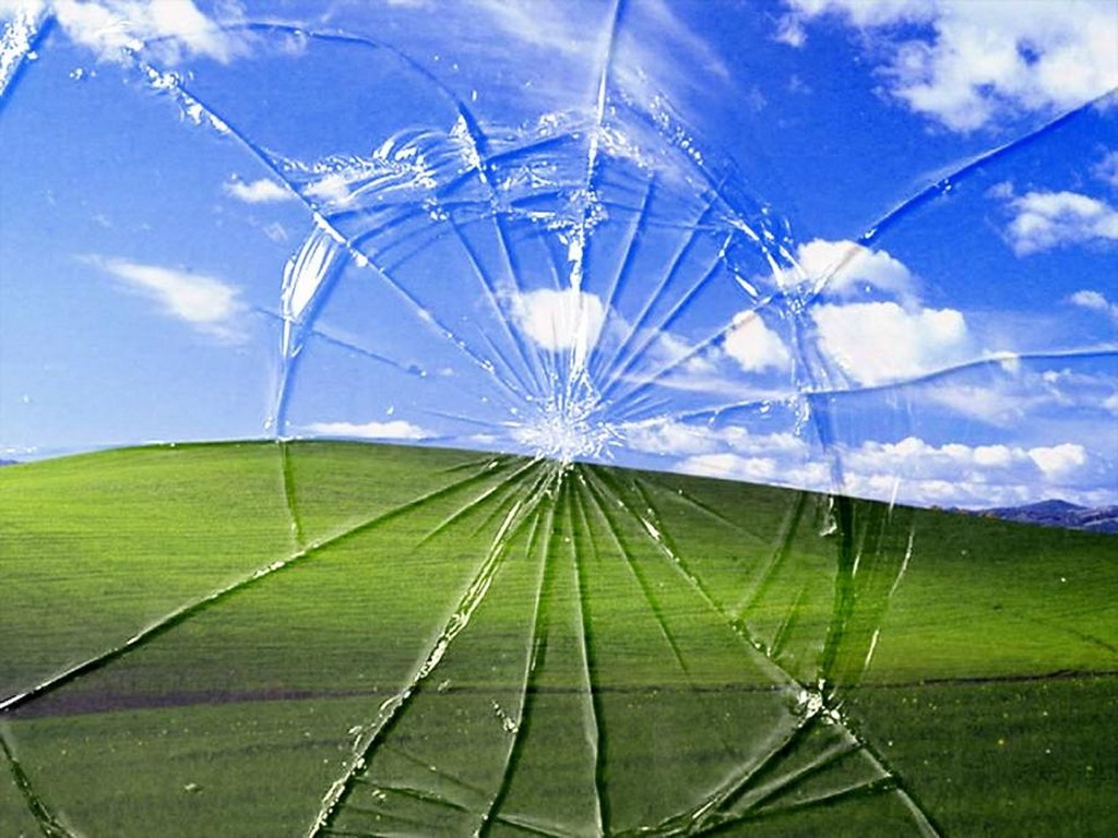 Screen Saver Broken Windows Glass Desktop
