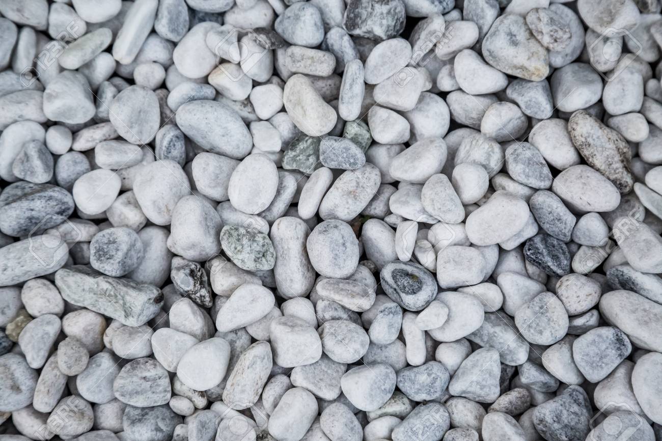 Stone Texture Background White Pebbles Wallpaper Stock Photo