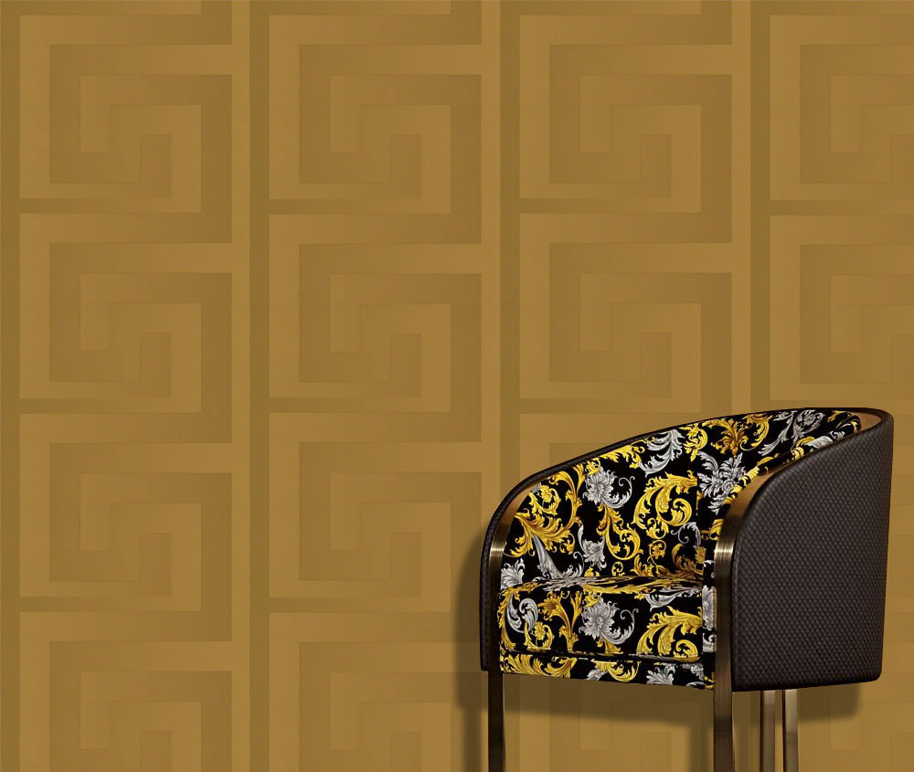 Versace Wallpaper Or Border Gold Black Luxury Satin Modern