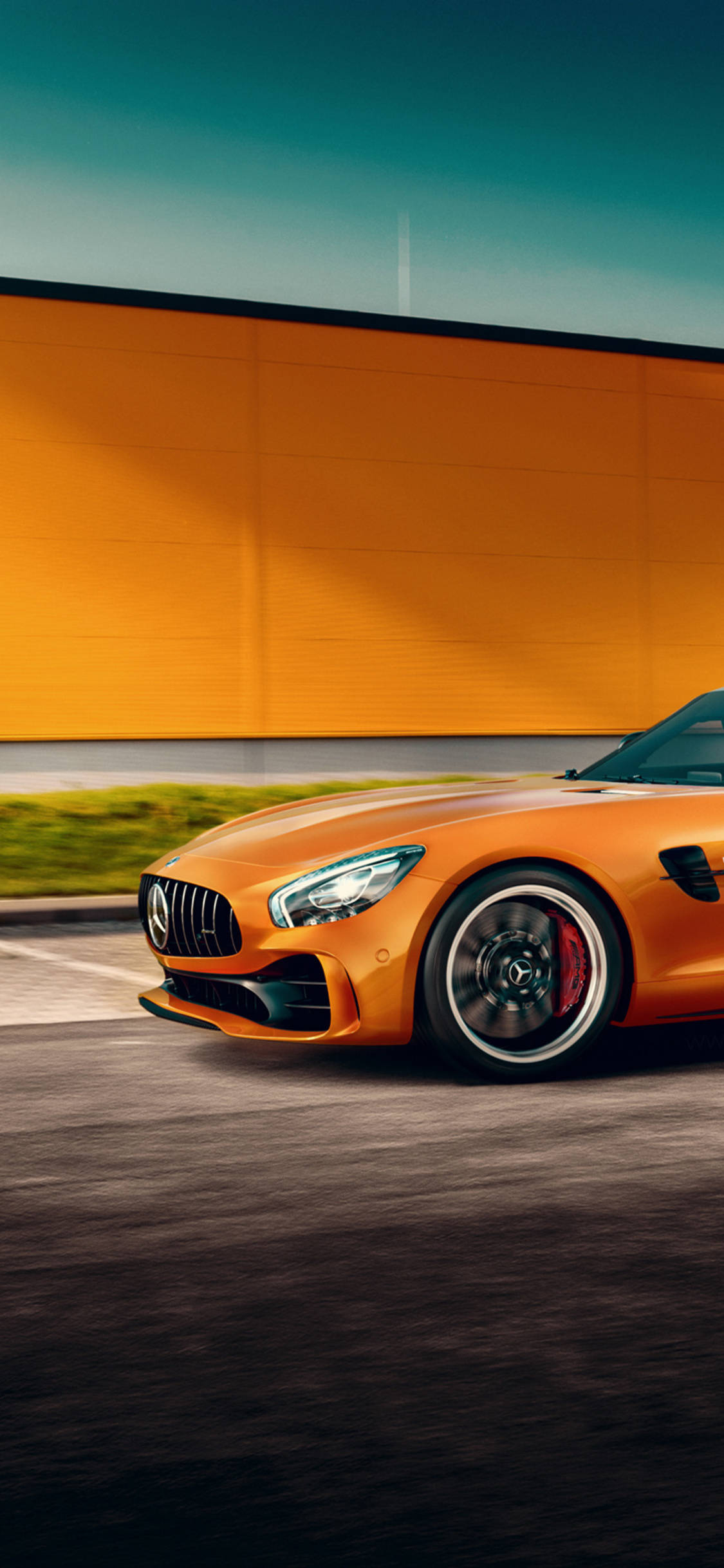 Orange Mercedes iPhone X Wallpaper