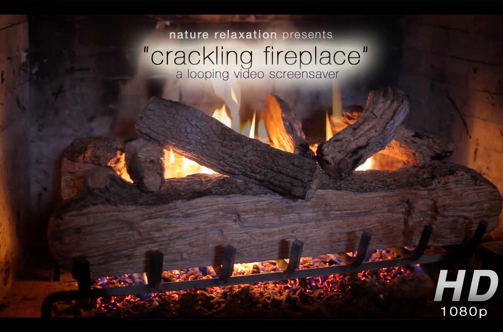 HD Crackling Fireplace Hour Digital Background Christmas Screen