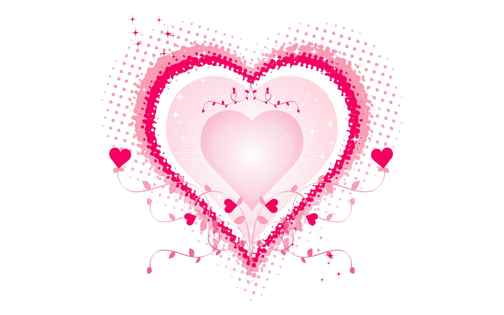 Pink Love Heart Desktop HD Wallpaper High Quality