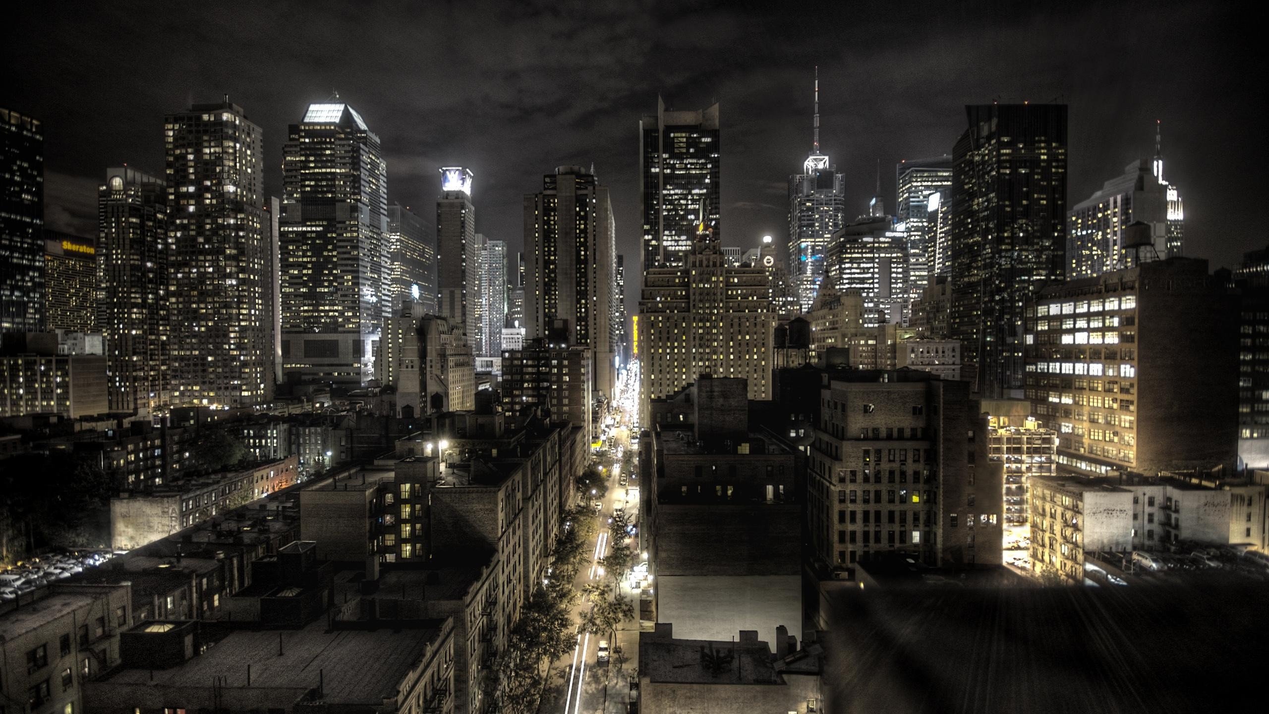 Night City Lights Skyscraper New York Wallpaper HD