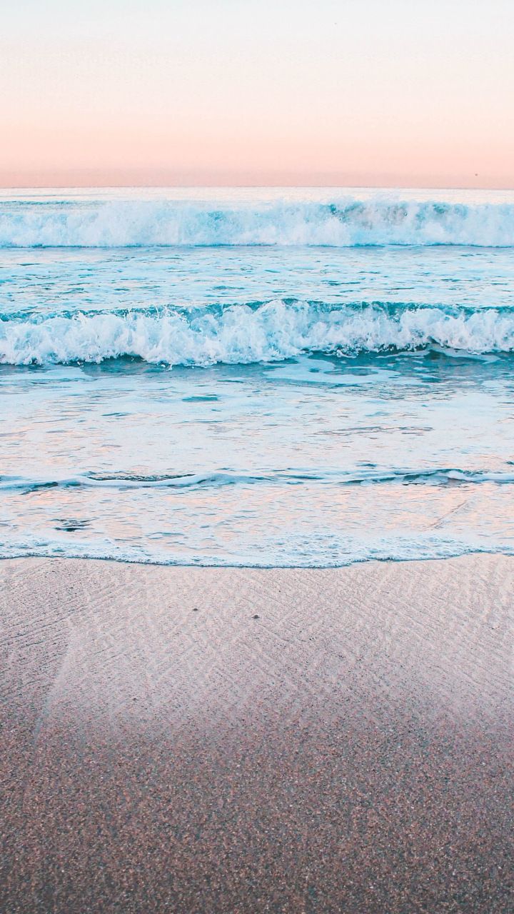 Free download Calm beach sea waves peaceful 720x1280 wallpaper