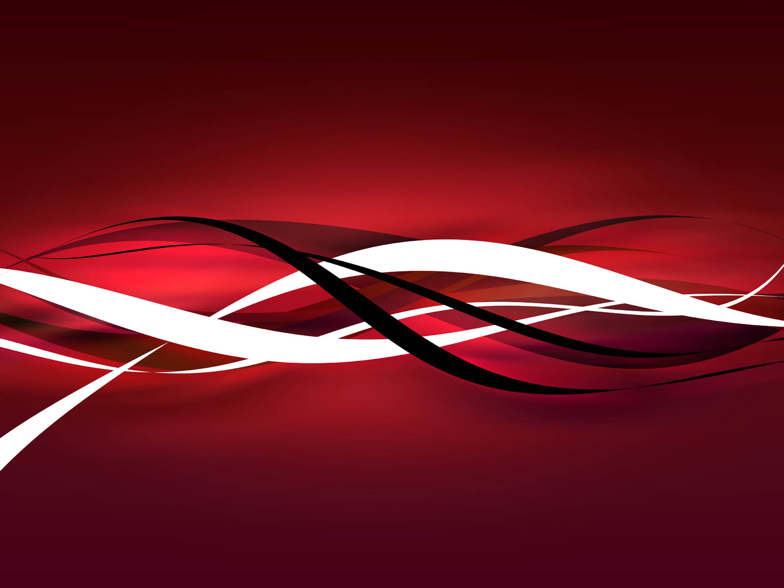 Flowing red and white lines create an abstract design against a deep crimson background