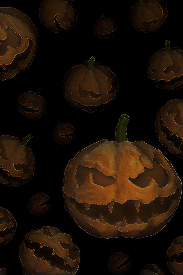 Halloween Horror Pumpkins Wallpaper iPhone