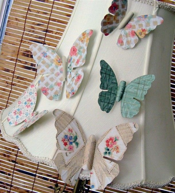 Upcycled Wallpaper Butterfly Mags Mod Podge Rocks