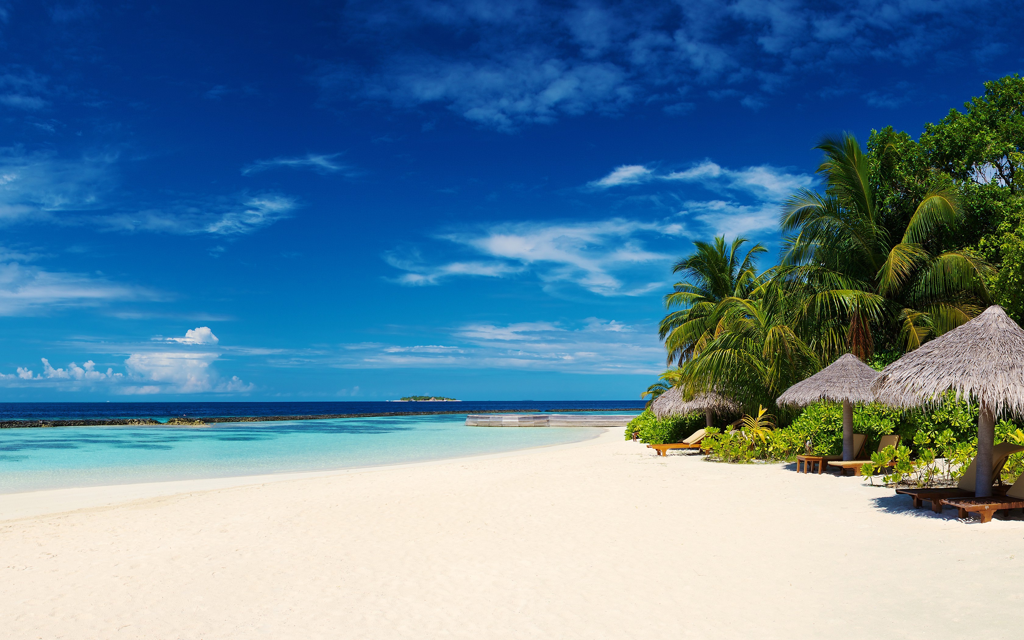Beach In The Maldives HD Wallpaper Background Image