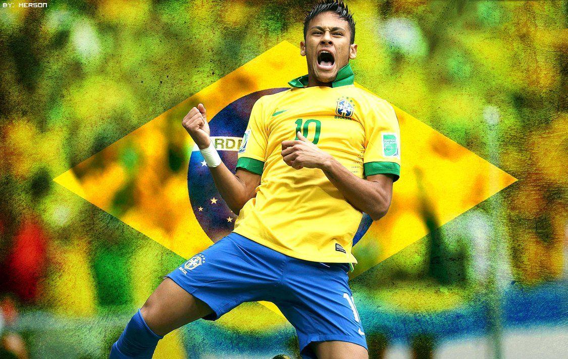 Neymar Background Brazil Flag