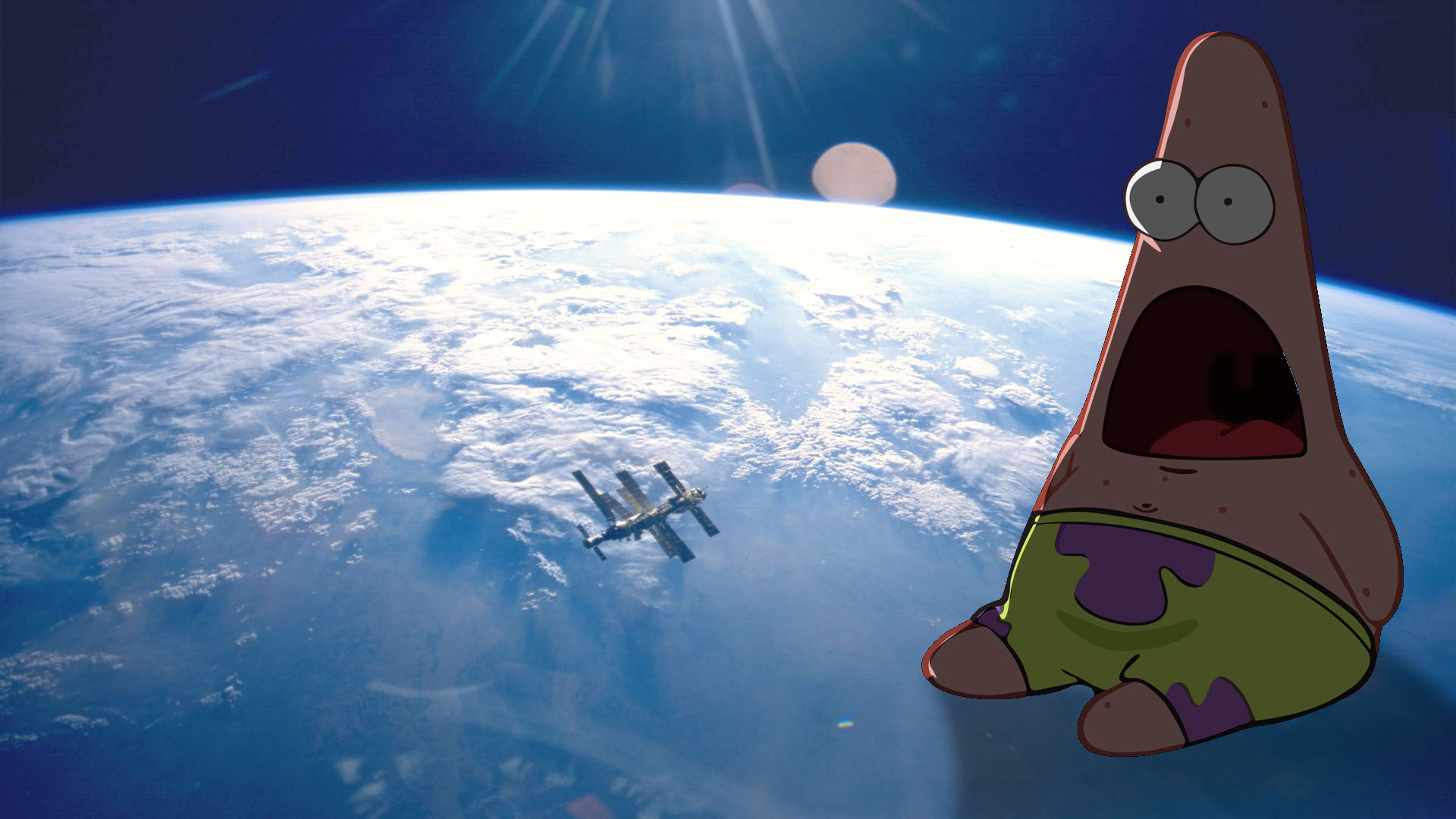 Patrick Star Open Mouth Wallpaper Visits The Iss