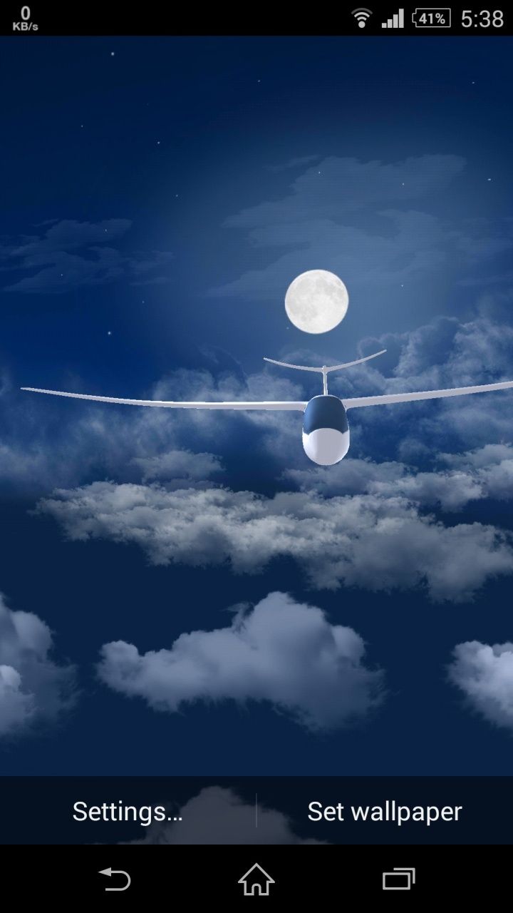 Flight In The Night Sky Live Wallpaper For Android App