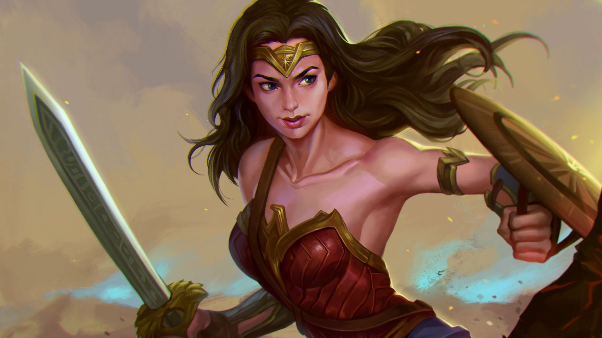 Desktop Wallpaper Superhero Dc Ics Wonder Woman HD Image