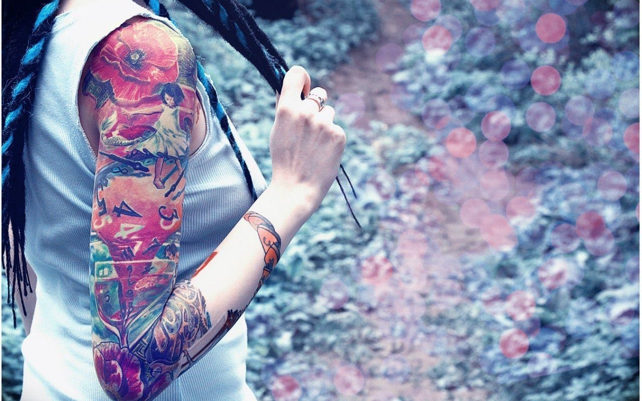 Abstract Woman Tattoos Art HD Wallpaper Desktop