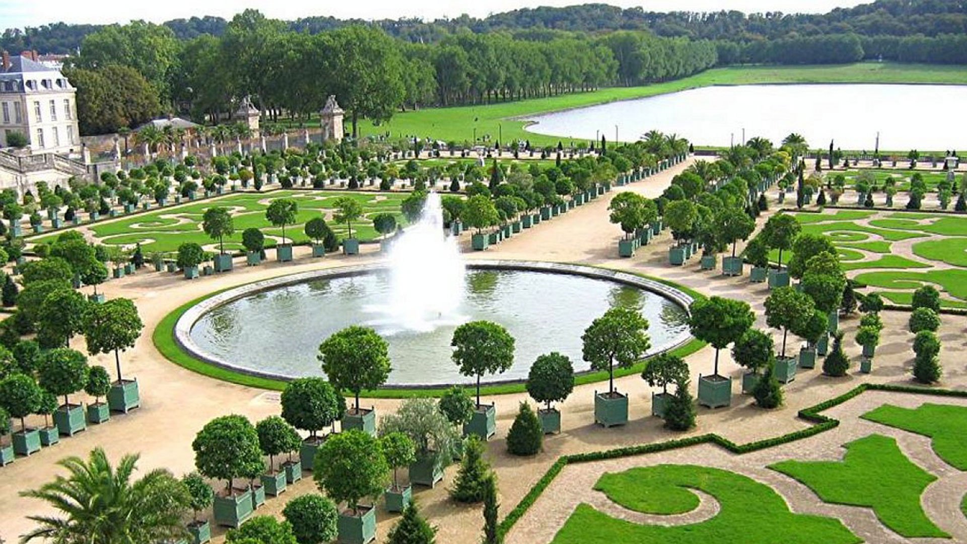 De Versailles Palace France French Building Garden Fountain Wallpaper