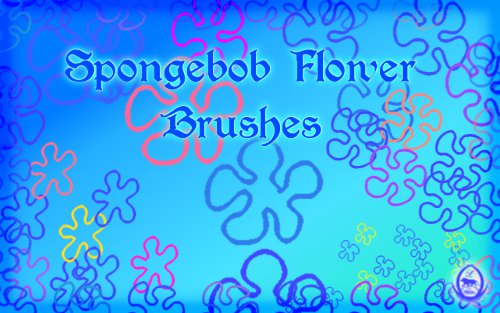 Spongebob Sky Flowers Brushes By