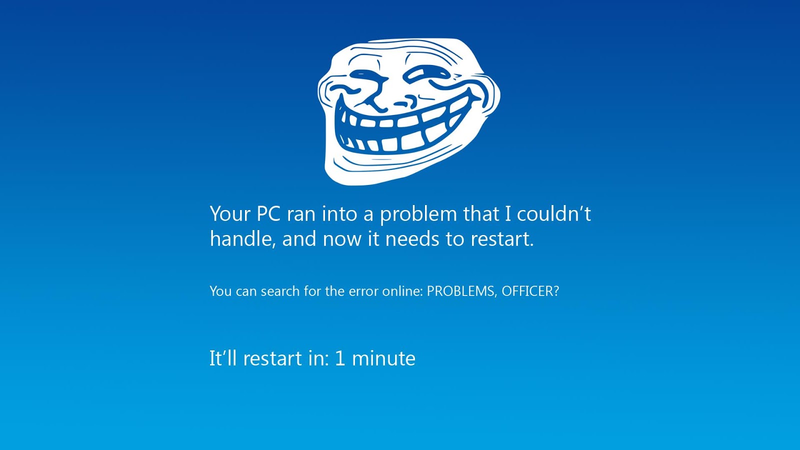 Blue Screen Windows Troll HD Wallpaper