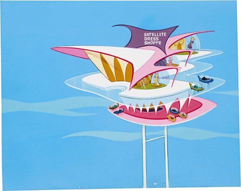 The Jetsons Satellite Dress Shop Background Hanna Barbera