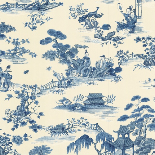 Lowes Waverly Asian Toile Wallpaper