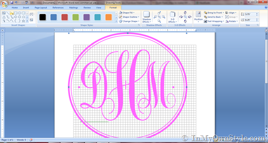 Create A Monogram Using Microsoft Word In My Own Style