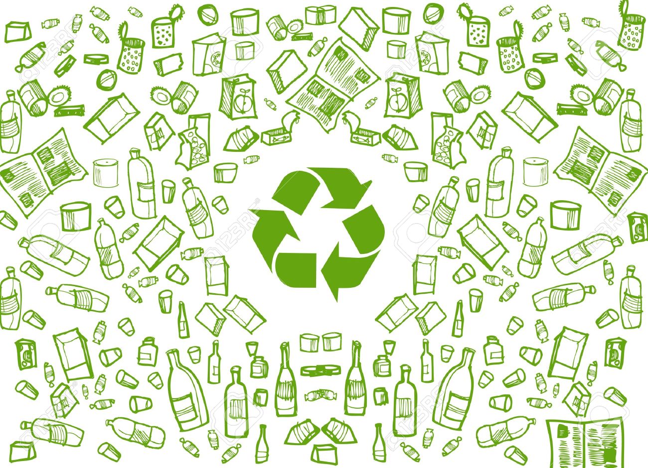 Green Recycling Round Background Royalty Cliparts Vectors