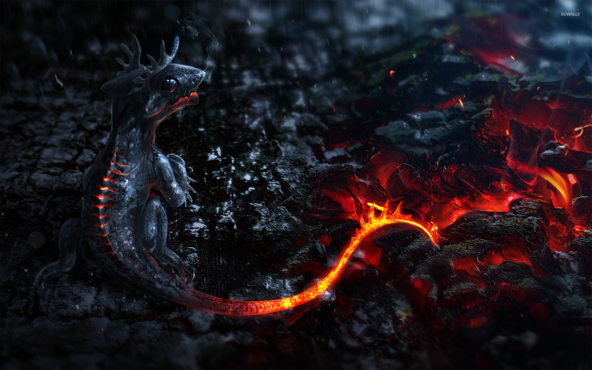 Lava Dragon Wallpaper Fantasy
