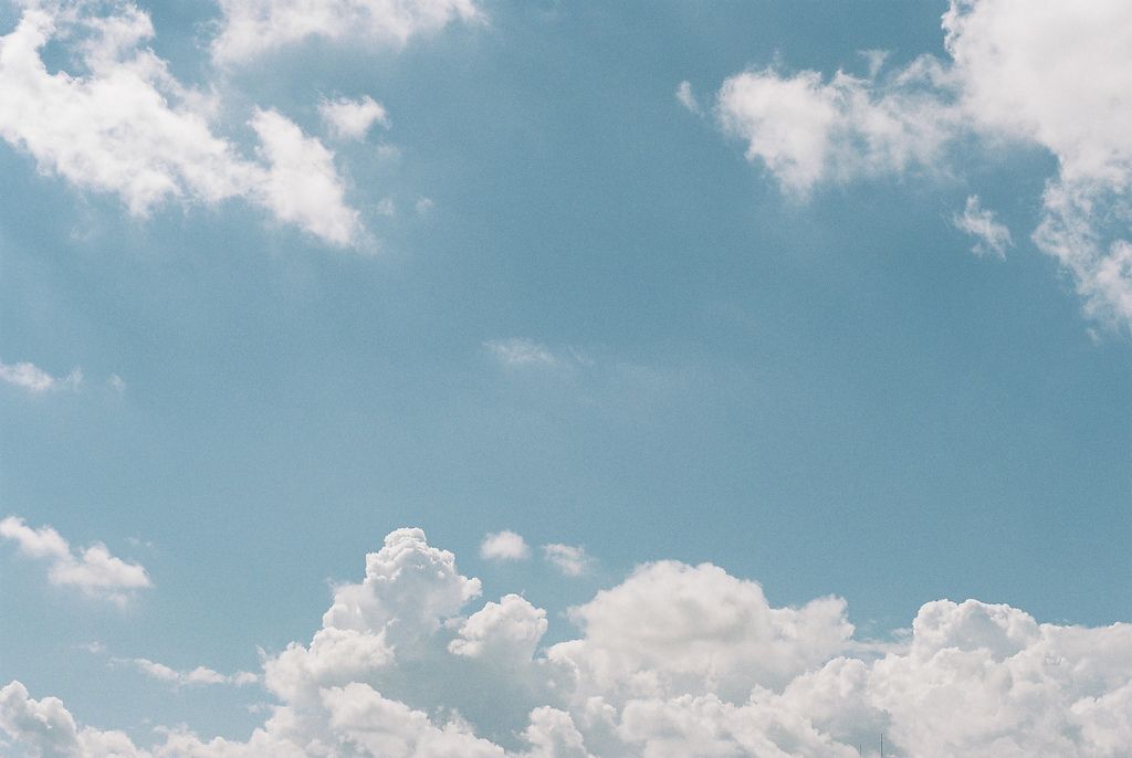 Portra S Blue Sky Clouds Aesthetic Desktop Wallpaper