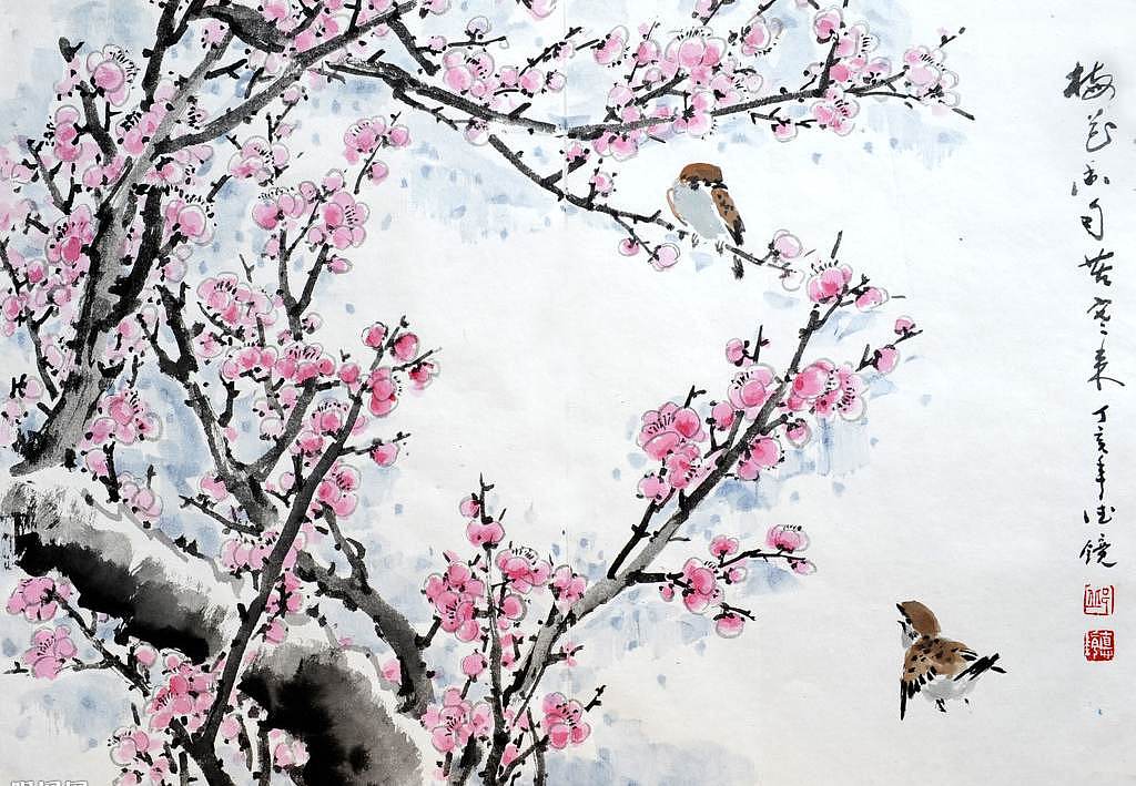 Chinese Painting Flowers And Birds Wallpaper