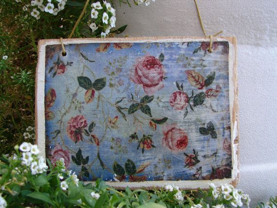 Vintage Floral Wallpaper Image French Shabby Chic Roses Large Wooden