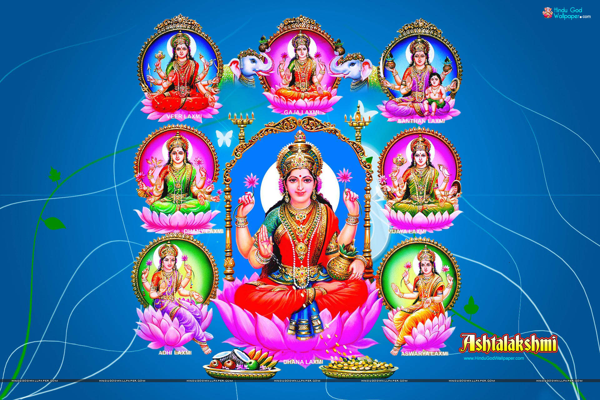 Goddess Ashta Lakshmi Wallpaper