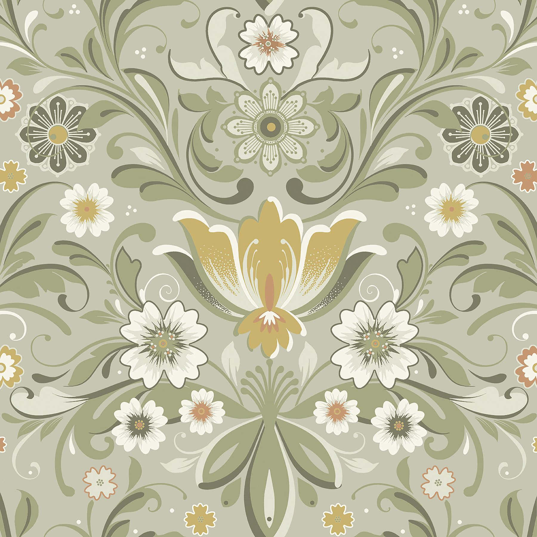 Vintage Floral Pattern Style Wallpaper