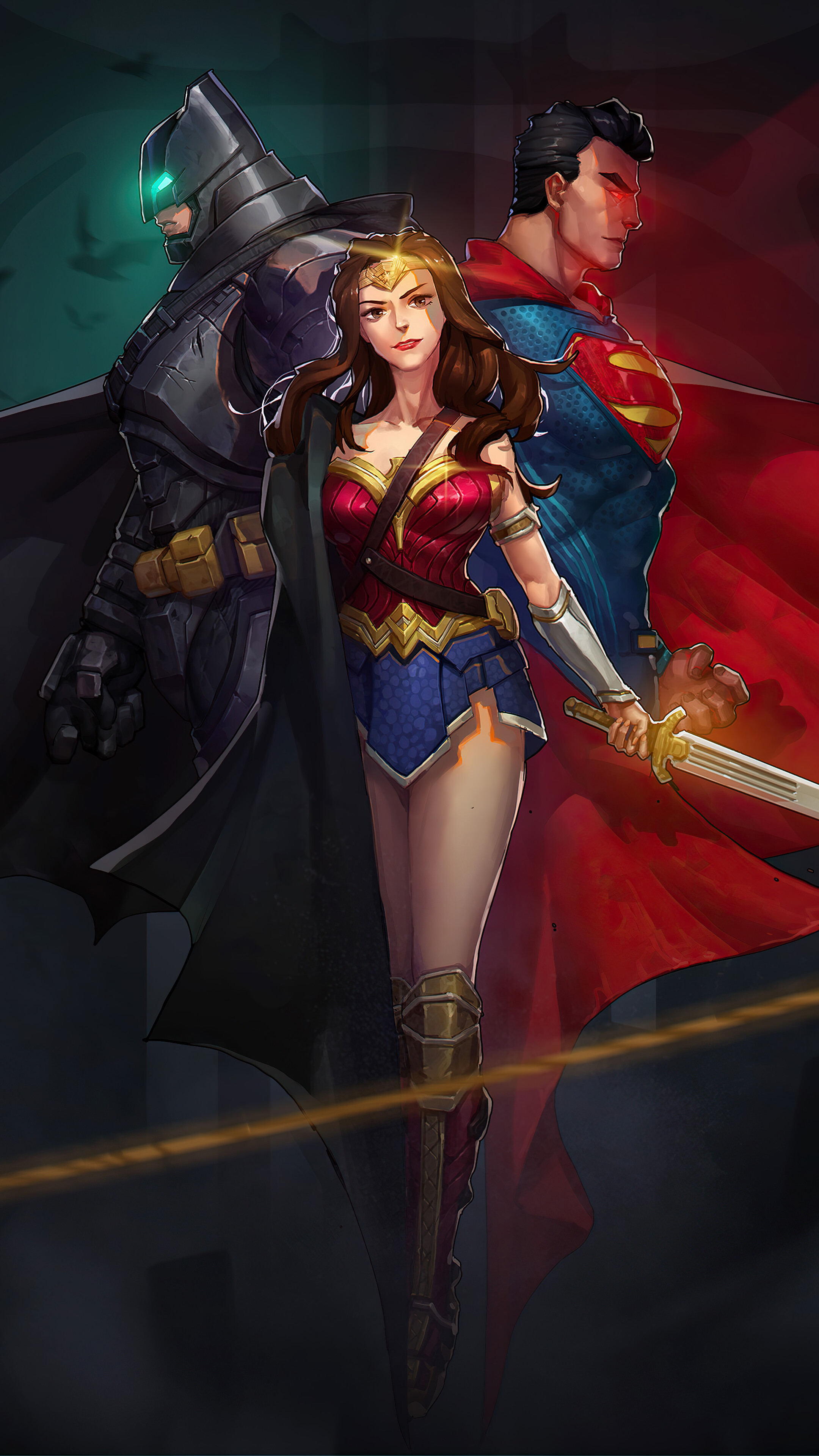 Batman Wonder Woman Superman Dc Superheroes 4k Wallpaper