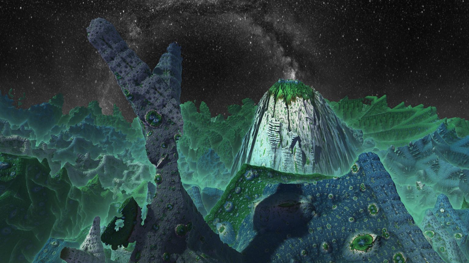 Dark Alien World 3d Fractal Art Wallpaper In Resolution