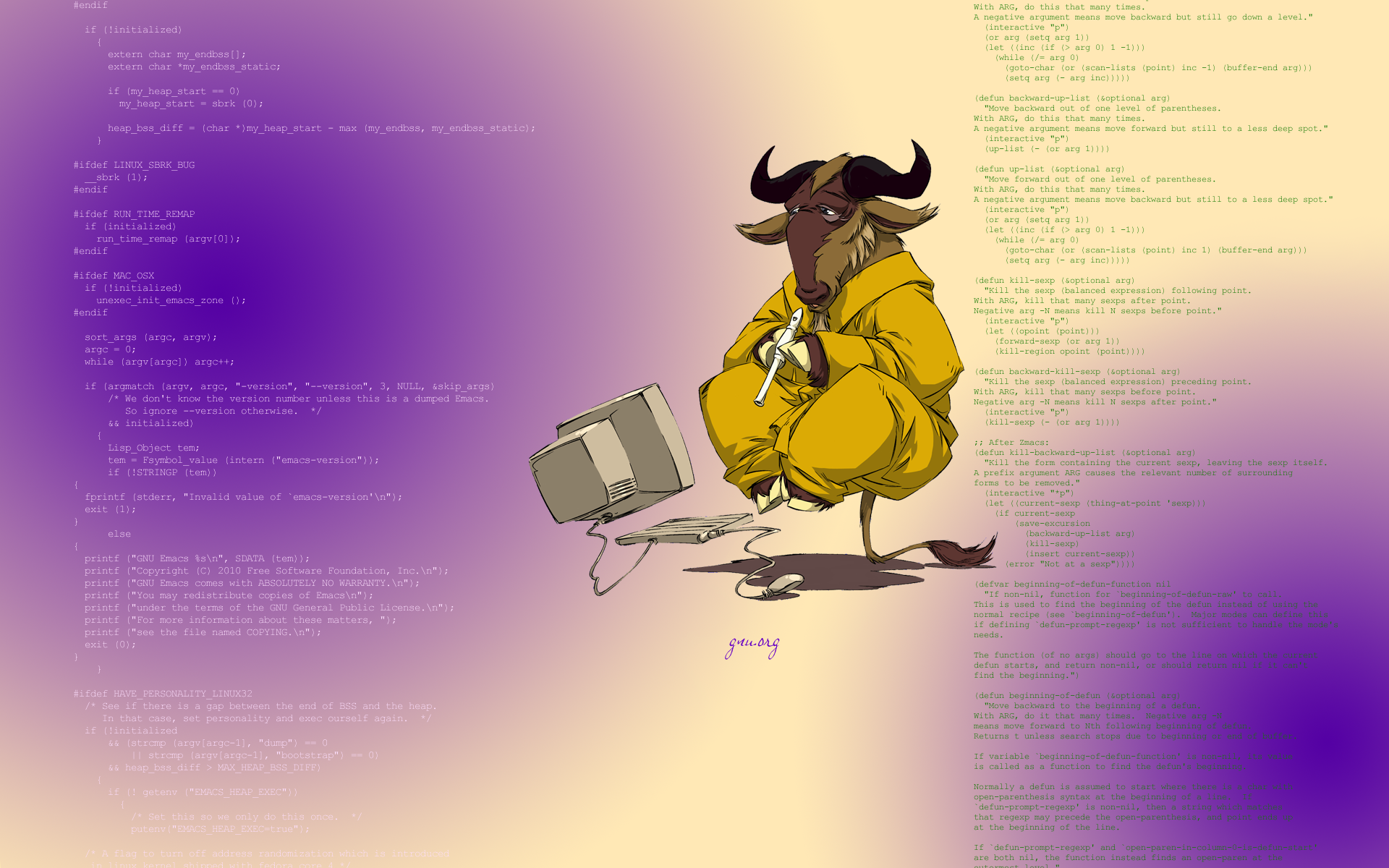 Gnu Emacs Desktop Wallpaper