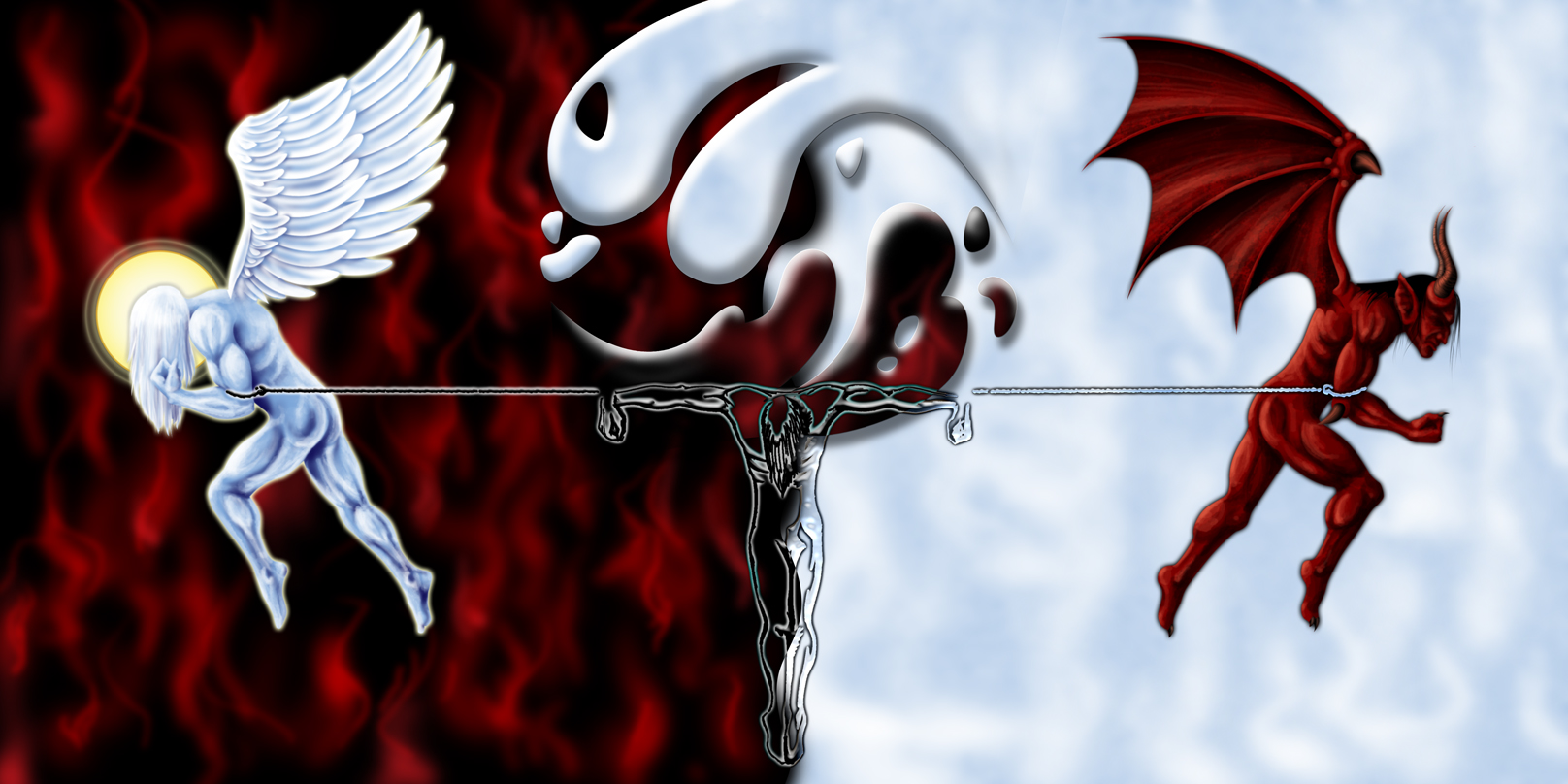 battle between good and evil wallpaper