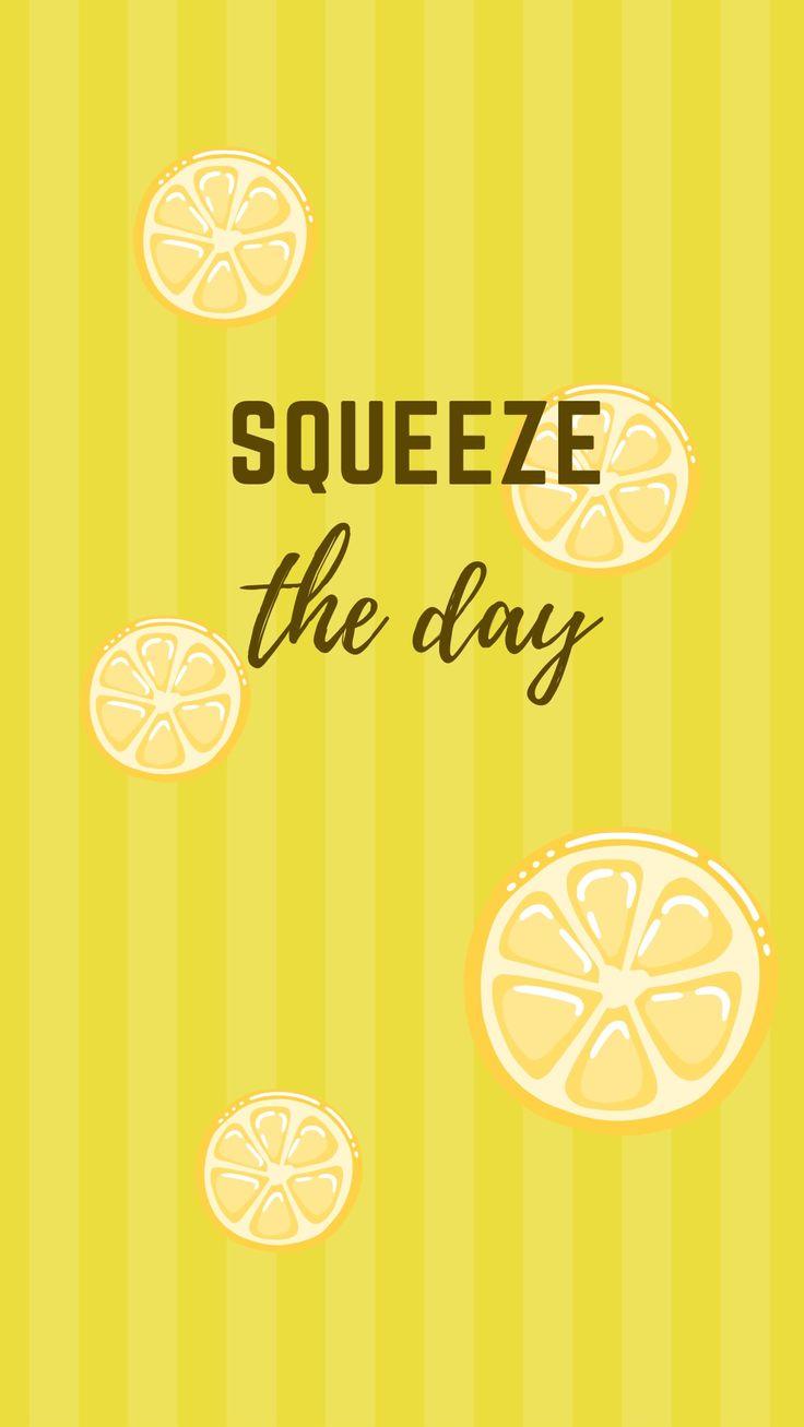 Squeeze The Day Lemon Themed Wallpaper In Background