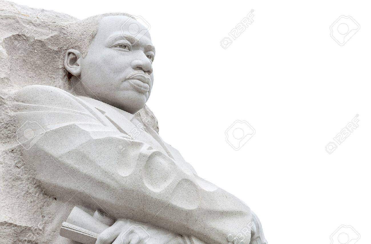 Martin Luther King Statue Isolate On White Background Stock Photo